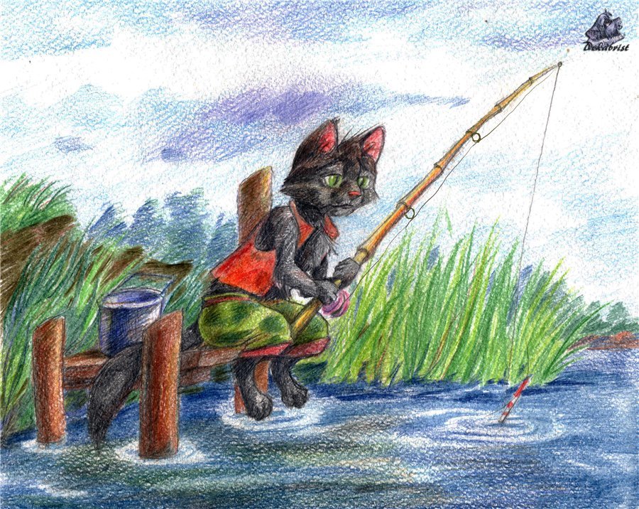 Вася ловит рыбу